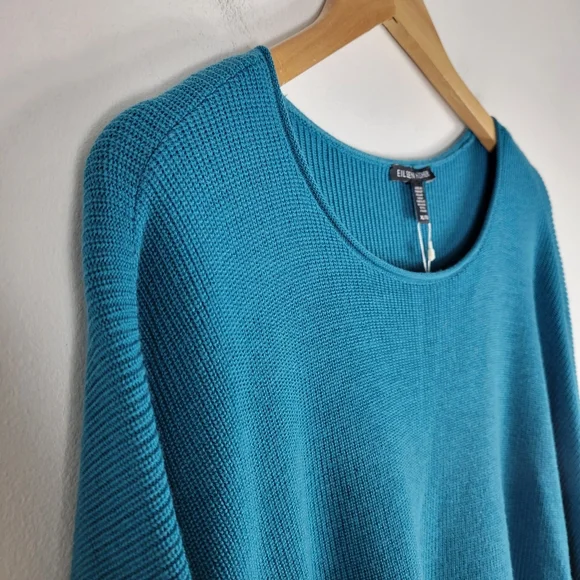 New Eileen Fisher Merino Wool Ribbed Knit Long Sleeve Boxy Pullover Sweater - Picture 4 of 10
